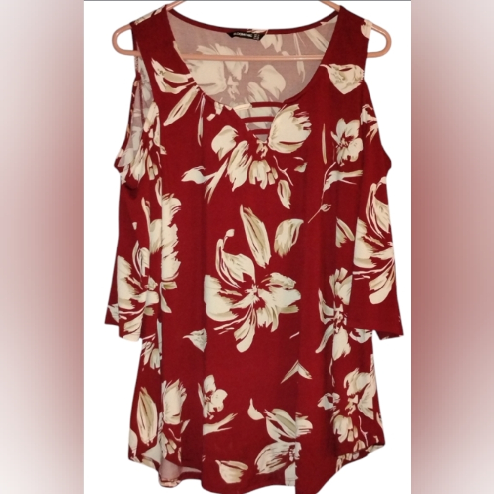 Floral Red Women's Top